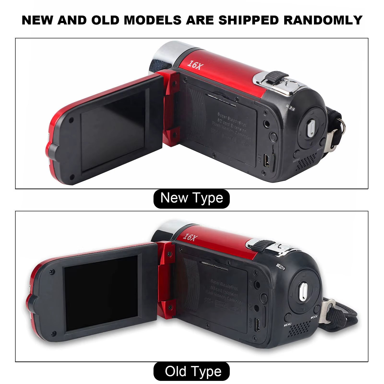 16MP 16X HD Digital Camcorder 720P Full HD 16MP Digital Video Camera 270 Degree Rotation Screen 16X Night Shoot Zoom HOT