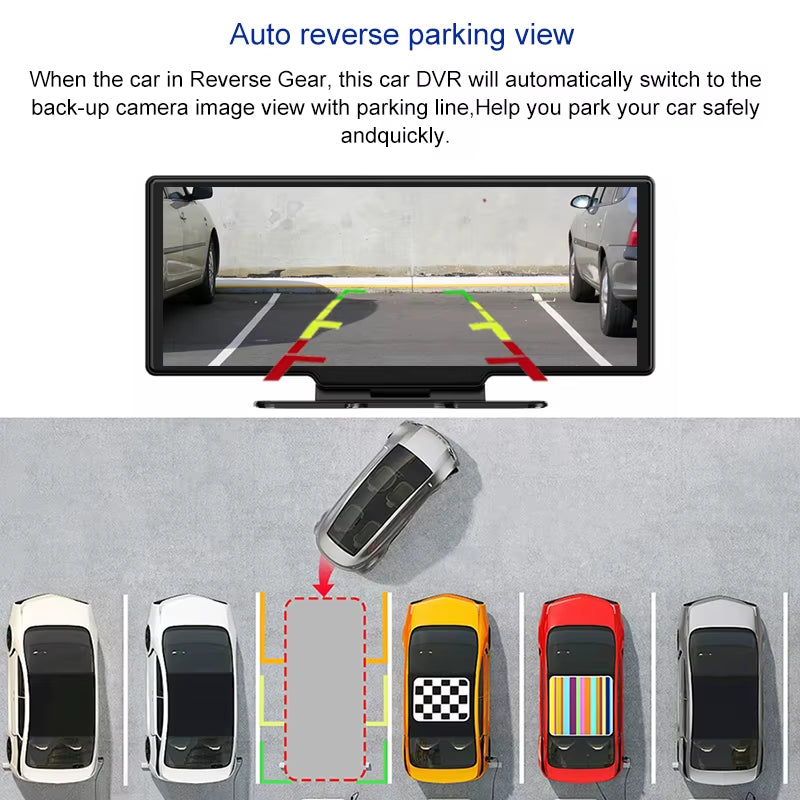 10.26 Inch Large Screen 4G Dashcam GPS Navigation Android 8.1 Car Video Recorder Registrator FHD 1080P ADAS with Free Korea Map