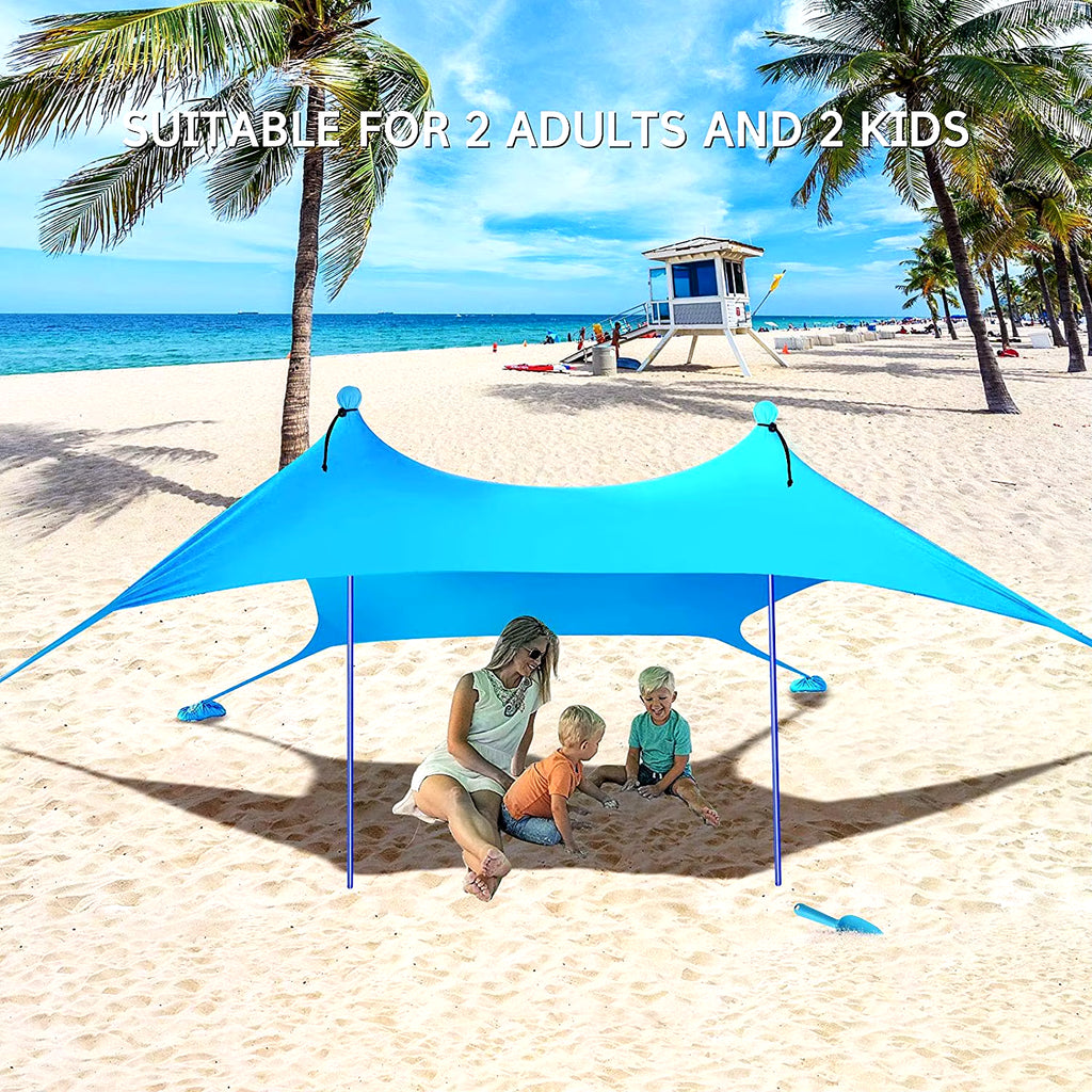 Beach Tent Sunshade Awning Ultralight Sun Shelter for Sea Outdoor UV Resistant Patio Shade Sun Awning for the Beach Sun Awning