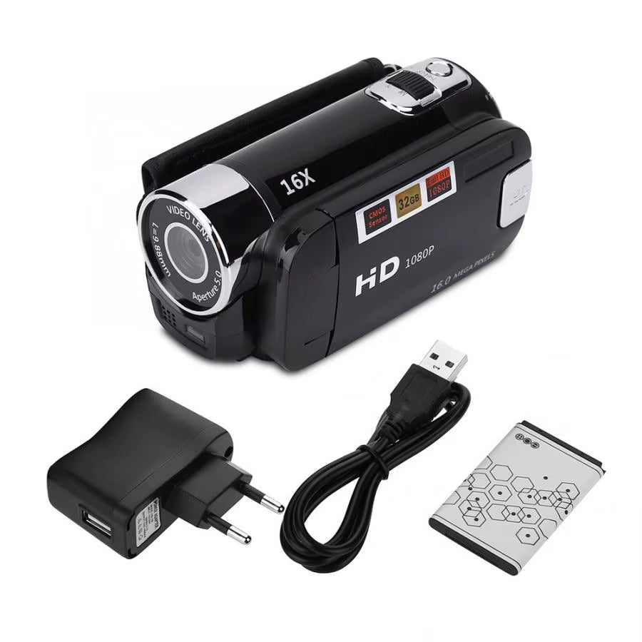 16MP 16X HD Digital Camcorder 720P Full HD 16MP Digital Video Camera 270 Degree Rotation Screen 16X Night Shoot Zoom HOT