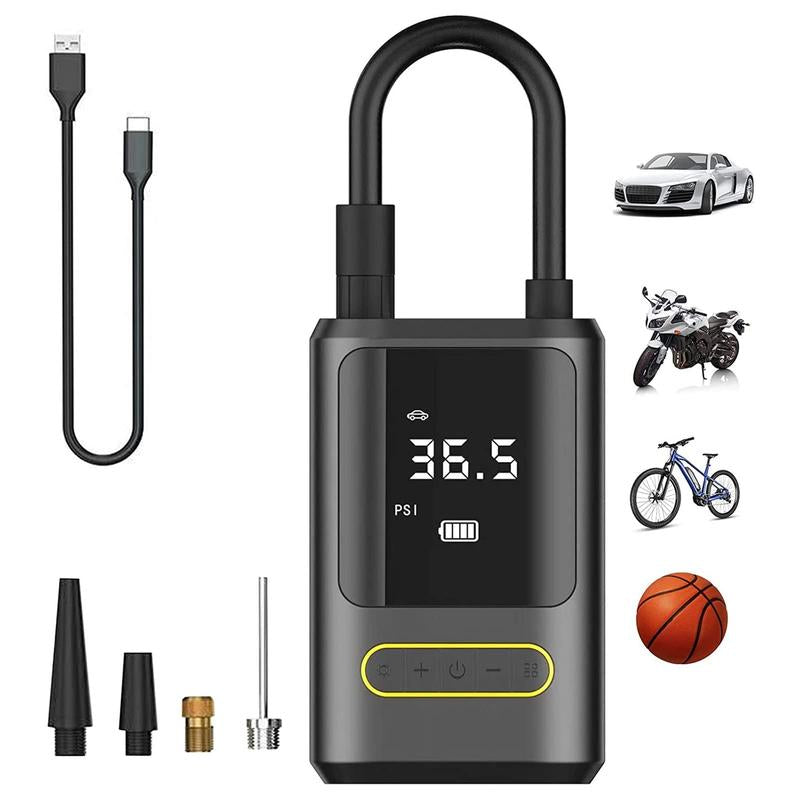 LEIBOO Portable Tire Inflator with Pressure Gauge – Smart Air Compressor Pump for Car, Motorcycle & Bike Tires - Auto Accessorie!(Ce, FCC Certification)