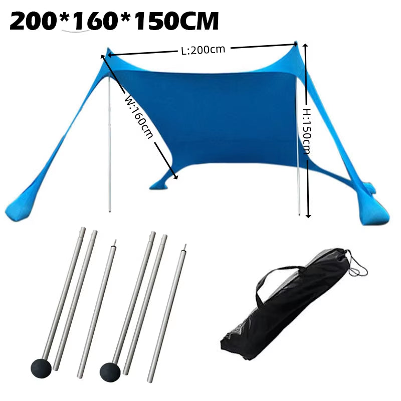 Beach Tent Sunshade Awning Ultralight Sun Shelter for Sea Outdoor UV Resistant Patio Shade Sun Awning for the Beach Sun Awning