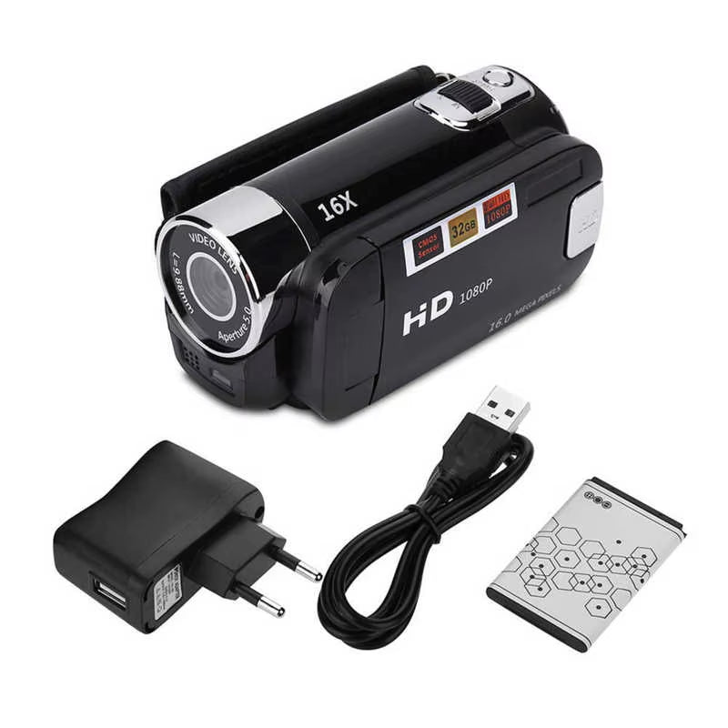 16MP 16X HD Digital Camcorder 720P Full HD 16MP Digital Video Camera 270 Degree Rotation Screen 16X Night Shoot Zoom HOT