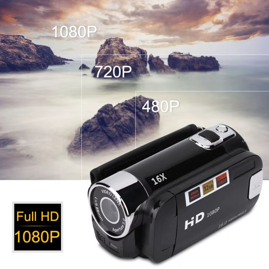 16MP 16X HD Digital Camcorder 720P Full HD 16MP Digital Video Camera 270 Degree Rotation Screen 16X Night Shoot Zoom HOT