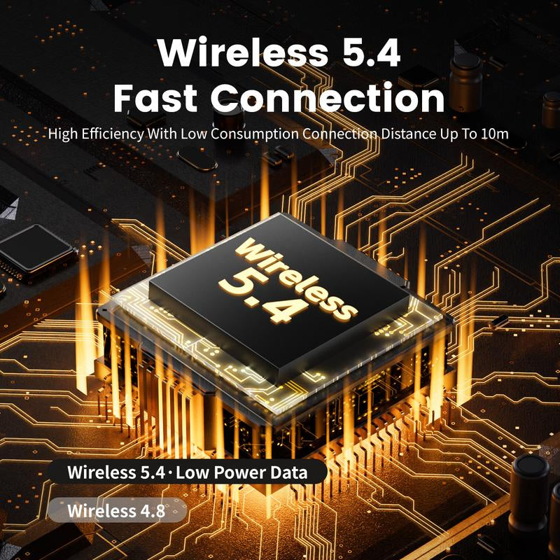 【NO Anc】Electronic Wireless Bluetooth Headphones Over-Ear, Deep Bass Hi-Fi Stereo, 65H Playtime, Foldable Lightweight Headset with Mic for Ios/Android/Pc Headset Earbud Headphonesbluetooth Black #Warmupforholidays