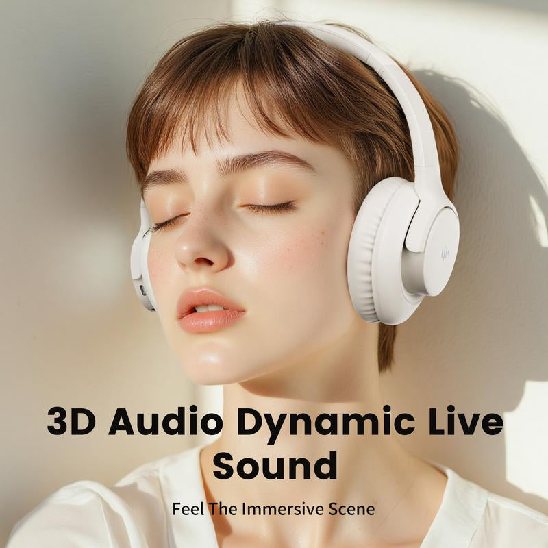 【NO Anc】Electronic Wireless Bluetooth Headphones Over-Ear, Deep Bass Hi-Fi Stereo, 65H Playtime, Foldable Lightweight Headset with Mic for Ios/Android/Pc Headset Earbud Headphonesbluetooth Black #Warmupforholidays