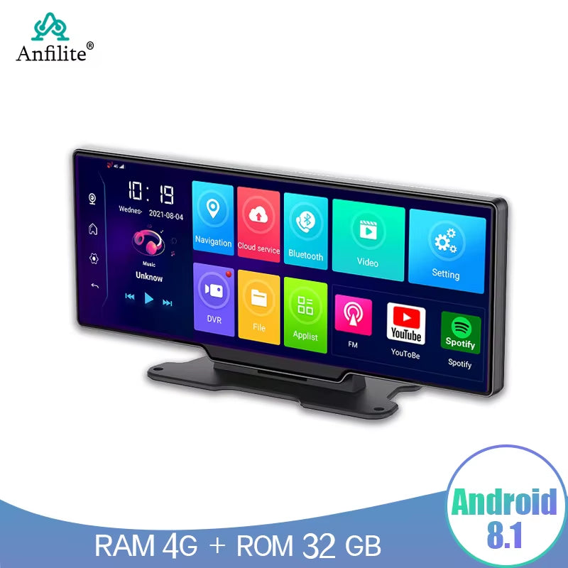 10.26 Inch Large Screen 4G Dashcam GPS Navigation Android 8.1 Car Video Recorder Registrator FHD 1080P ADAS with Free Korea Map