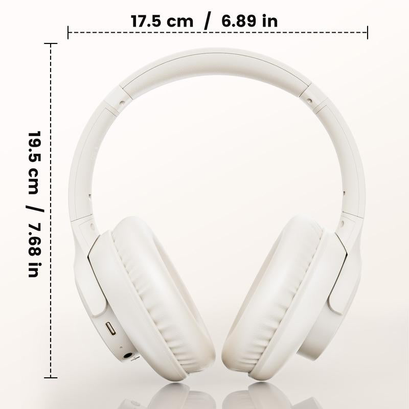 【NO Anc】Electronic Wireless Bluetooth Headphones Over-Ear, Deep Bass Hi-Fi Stereo, 65H Playtime, Foldable Lightweight Headset with Mic for Ios/Android/Pc Headset Earbud Headphonesbluetooth Black #Warmupforholidays